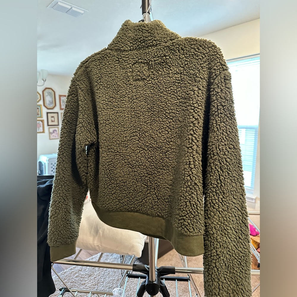 Cotton On Olive Green Sherpa Jacket size large - Picture 4 of 8
